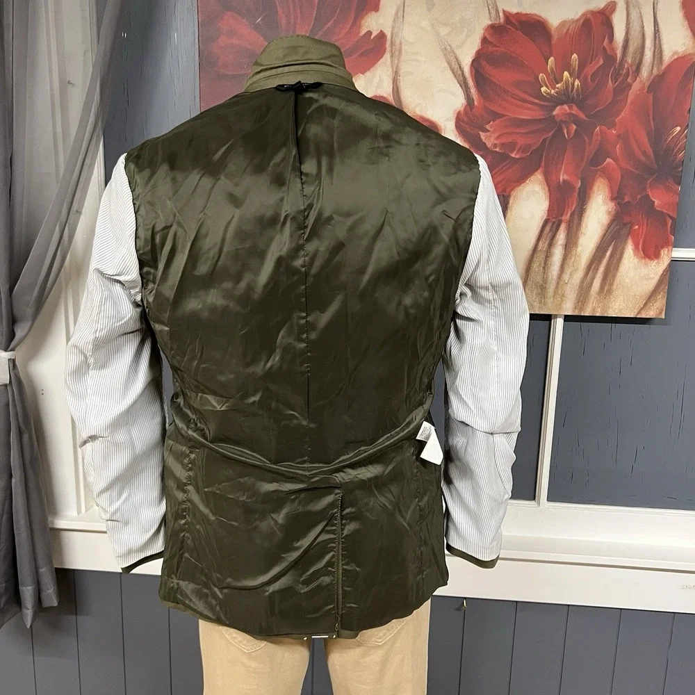 Banana Republic Performance Sport Blazer Mens 44R Slim Fit Cotton Stretch Olive